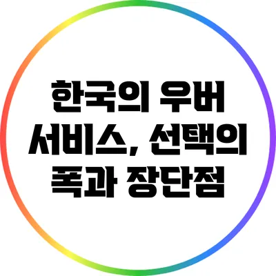 한국의 우버 서비스, 선택의 폭과 장단점