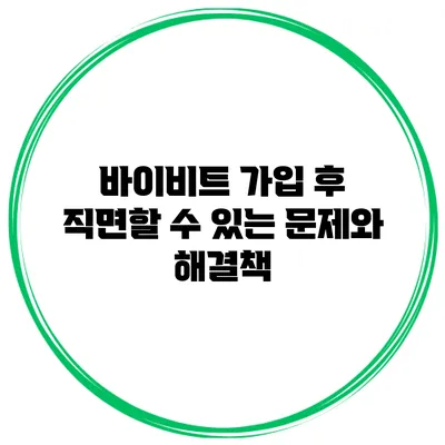 바이비트 가입 후 직면할 수 있는 문제와 해결책