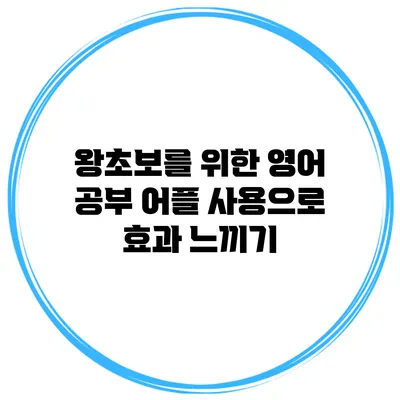 왕초보를 위한 영어 공부 어플 사용으로 효과 느끼기