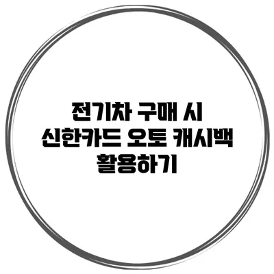전기차 구매 시 신한카드 오토 캐시백 활용하기
