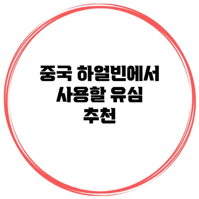 중국 하얼빈에서 사용할 유심 추천