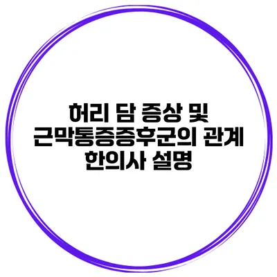 허리 담 증상 및 근막통증증후군의 관계 한의사 설명