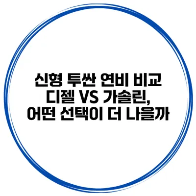신형 투싼 연비 비교: 디젤 VS 가솔린, 어떤 선택이 더 나을까?
