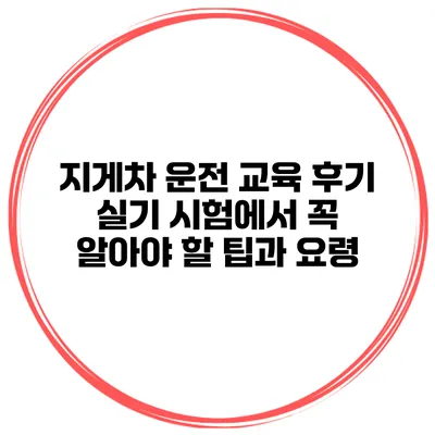 지게차 운전 교육 후기: 실기 시험에서 꼭 알아야 할 팁과 요령